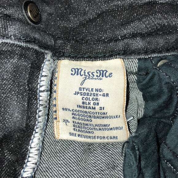 Miss Me Black Wash Bling Angel Wing Skinny Jeans - Picture 8 of 8